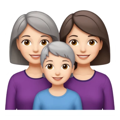 A mum with short Gray hair and her two adult daughters with brown hair sticker