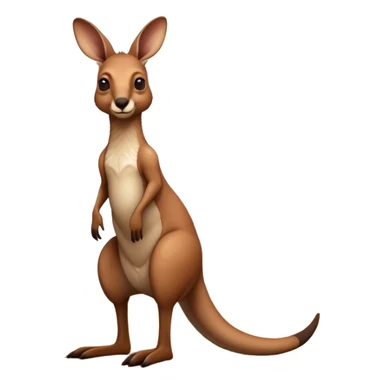 Full-body Australian Kangaroo – Cinematic-realistic Australian kangaroo, standing tall with powerful hind legs and a muscular tail for balance. Its reddish-brown fur glows under the golden sunlight, ears perked and eyes alert. The rugged outback stretches behind it, with dry grass and scattered eucalyptus trees completing the iconic scene. sticker