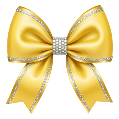Pastel yellow bow with sparkles sticker