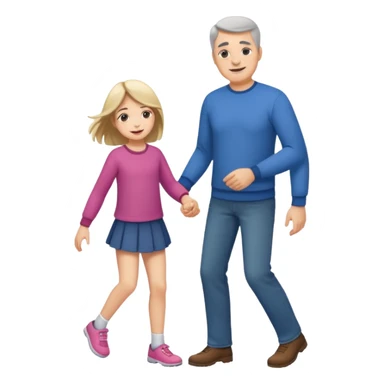 father and daughter playing full body sticker