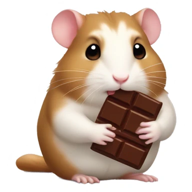 hamster eating a bar of chocolate sticker