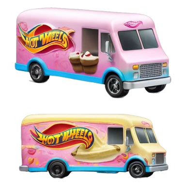 Side view hot wheels sporty 20 foot long banana split Ice Cream step van  sticker