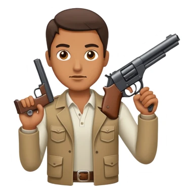 Man holding a gun sticker