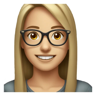 smiling girl with glasses portrait sticker