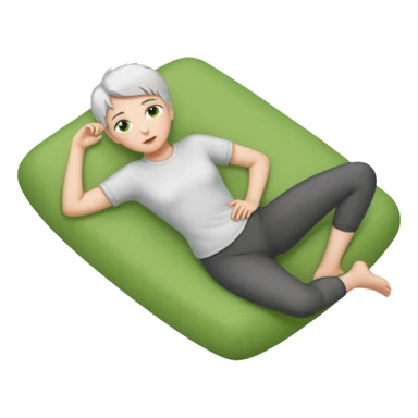 full body tiny short hair dark grey and white cat with white front legs and green eyes lying down sticker