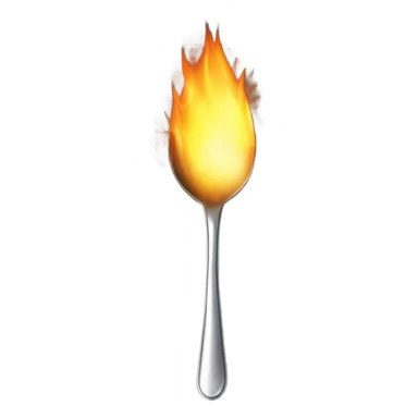Spoon being heated by flame  sticker