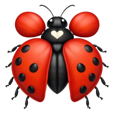 ladybug but the black dots are black hearts sticker