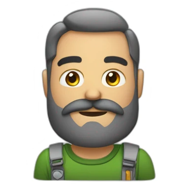 Calvo con barba y máquina de fotos sticker