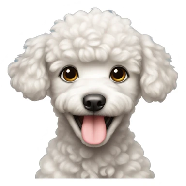 Cute happy poodle puppy sticker