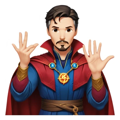 Doctor Strange with magical hand gestures casting spell sticker
