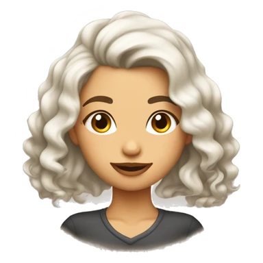 Chica de cabello ondulado color café, color de piel blanca durmiendo  sticker