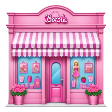 Barbie pink shop with florals exterior  sticker