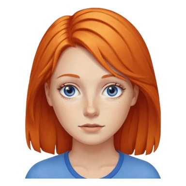 27 year old white woman, orange hair, blue eyes sticker