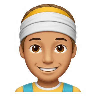 guy with headband sticker