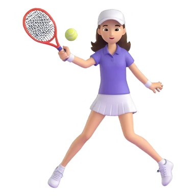 white young girl playing tennis sticker