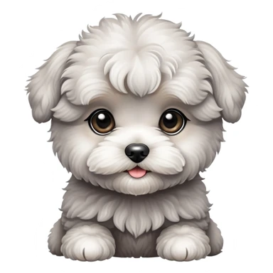 Grey  cute maltipoo puppy sticker