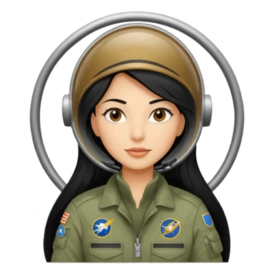 Femme cheveux long noir travaille dans le domaine de l'aéronautique sticker