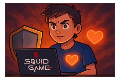 Ep 1 react a squid game de netflix defi ne pas avoir peur et pas être dégouté du sang  sticker