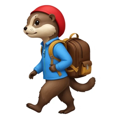 otter going home with a backpack sticker