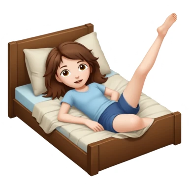 girl is lying down in bed and opening her legs wide sticker