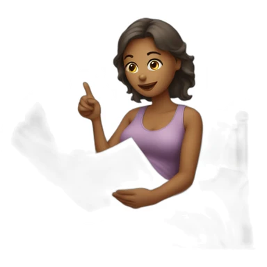 Woman holding a goodnight message sticker