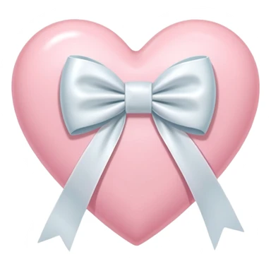 pastel pink heart with a white ribbon tied in a bow sticker