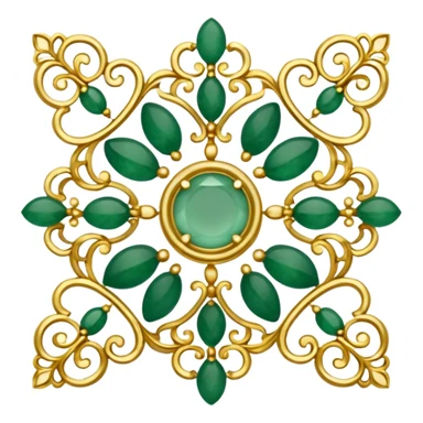 Jade and gold filigree sticker