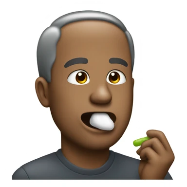 a man chewing gum sticker