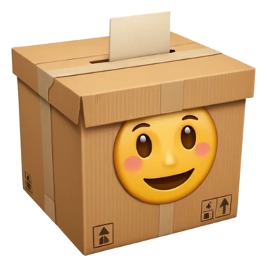 emoji de un simbolo de prohibido y que esté sobre una caja de cartón de envío sticker
