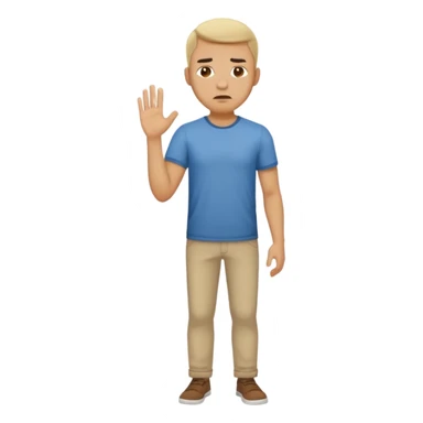 ligth man casual wear disgusted face full body sticker