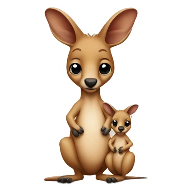 kangaroo with baby in its pouch sticker