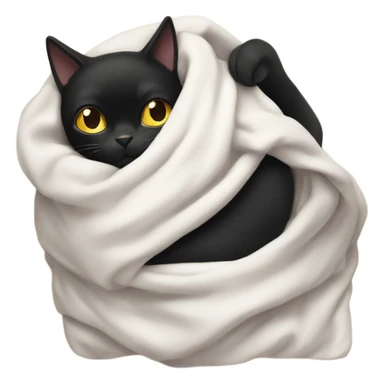 Black cat with White girl cosy under a blanket sticker