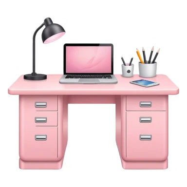 Light pink work desk sticker