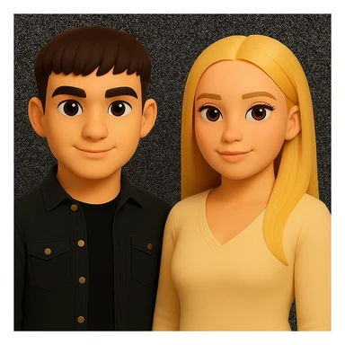 Keep the image unchanged except slightly spread the people apart from each other. Preserve the original style and background as is. sticker