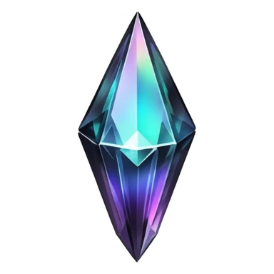 Black iridescent nebula crystal shard sticker