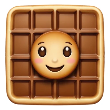 Waffle with chocolate sticker