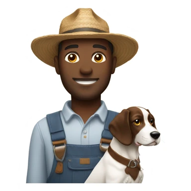 Farmer man with springer spaniel  sticker