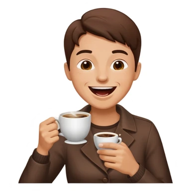Spitting coffee while laughing sticker