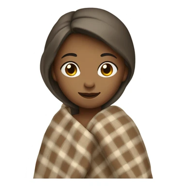 Beige clean girl folded plaid blanket  sticker