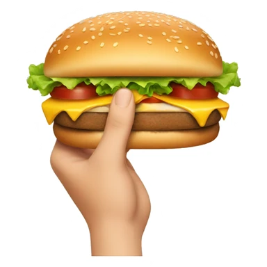 hands holding burger sticker
