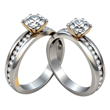 Diamond ring 💍 2 rings  twist with each other like engagement rings for man and women sticker