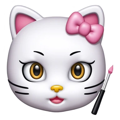 hello kitty with mascara spoolie sticker