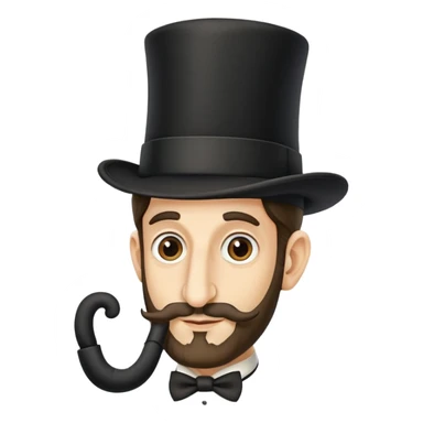 make me a sterotypical jewish man. nose longer than his face, jewish tophat and 2 long curls of hair going down the sides of his head from underneath the hat. sticker