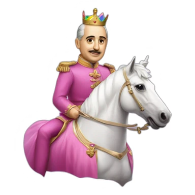 Francisco franco in a unicorn lgtbi sticker