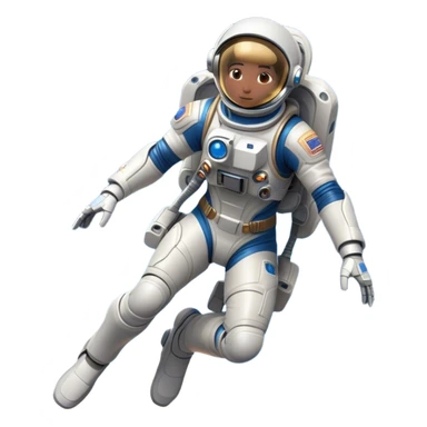  Cinematic Realistic Astronaut with Jetpack – A futuristic astronaut in a sleek, high-tech spacesuit, propelling forward with an advanced jetpack. The suit’s intricate details shimmer under distant starlight, with thrusters emitting a soft, controlled blue glow. sticker