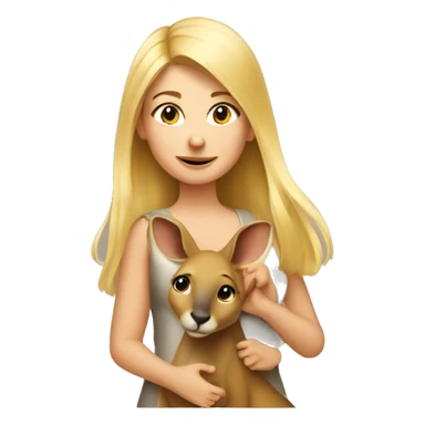 blonde girl with kangaroo sticker