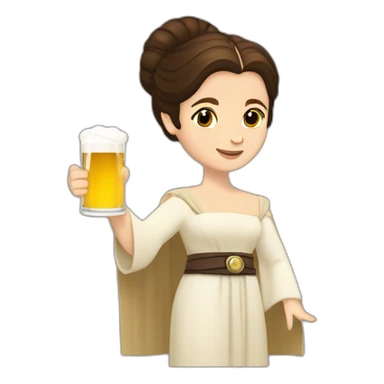 princesa leia con una jarra de cerveza sticker