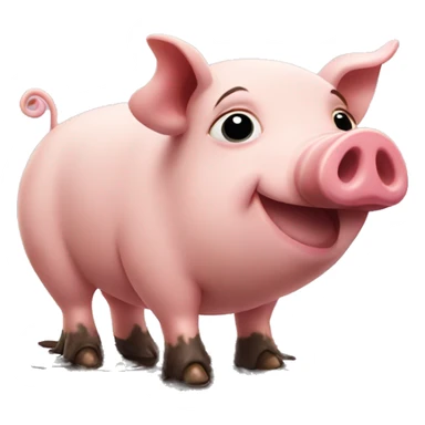 a pig with muddy feet sticker