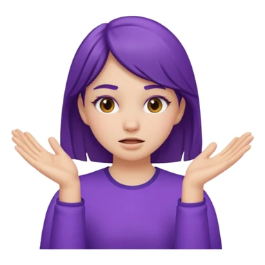 slapping face, girl wearing violet sticker