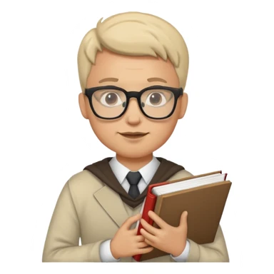 Nerd man wearing glasses with the book and computer sticker